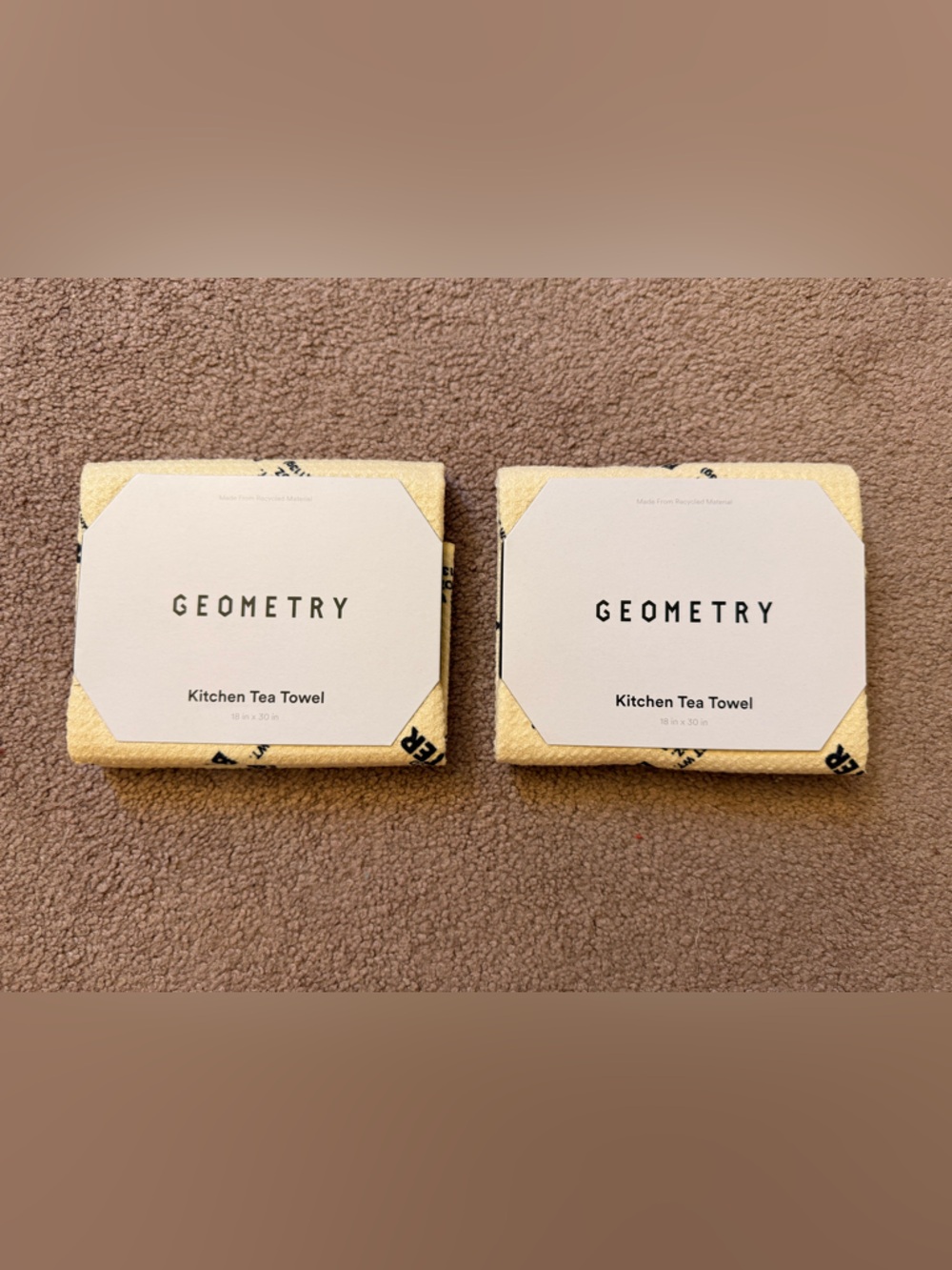 GEOMETRY Kitchen Tea Towels - Pale Yellow